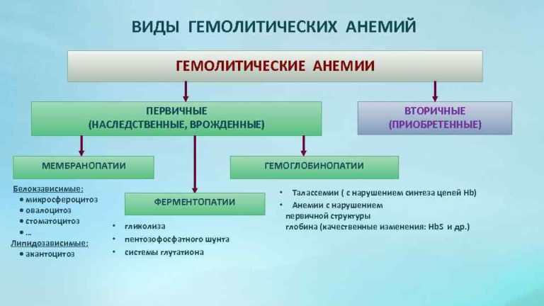 Гемолитическая анемия причины, признаки, симптомы и лечение